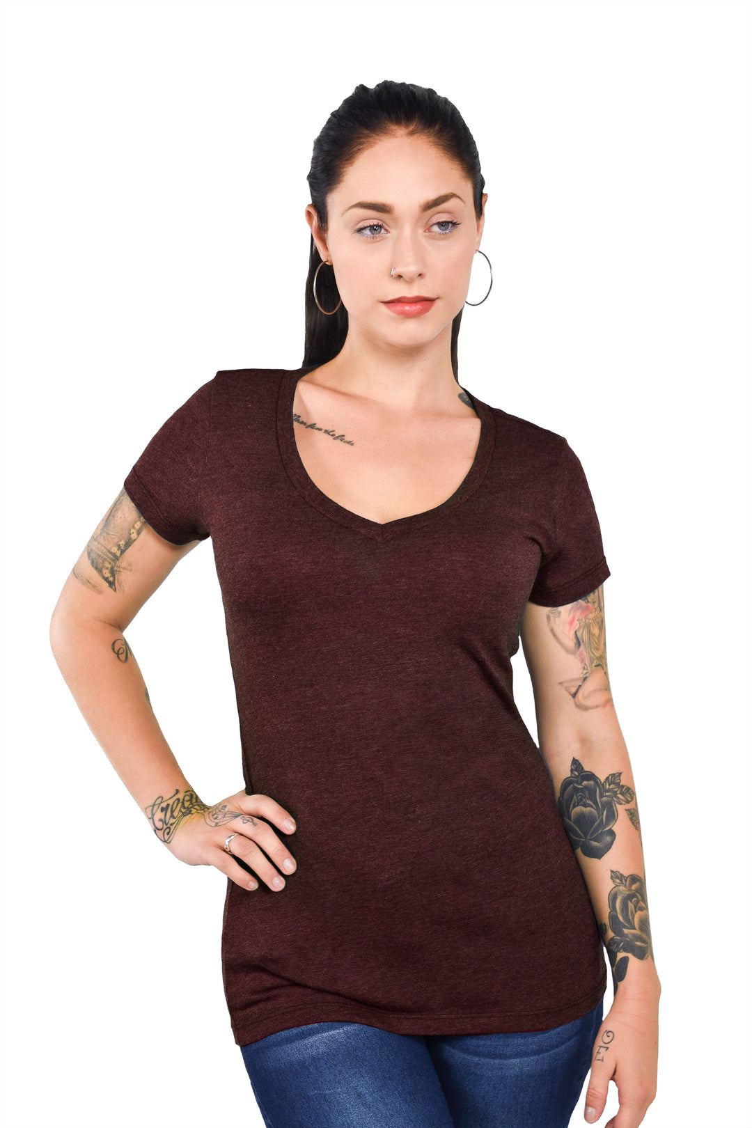 Triblend Modest V-Neck